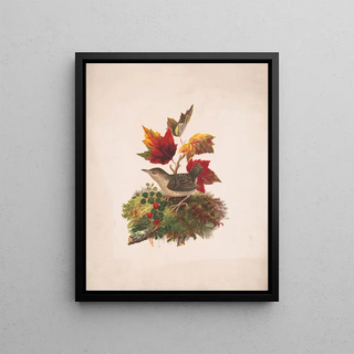 Louis Prang Co - Bird with autumn foliage.webp