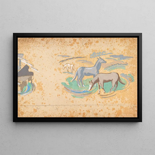 Mainie Jellett - The River Shannon Development and Horses Grazing.webp