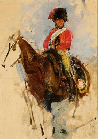 Maksymilian Gierymski - Sketch of a horseman hussar.webp