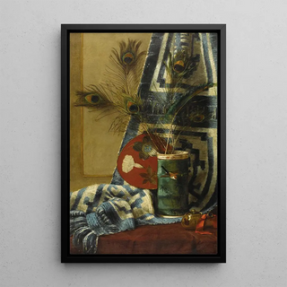 Manner Of William Merritt Chase - Still Life with Peacock Feathers.webp