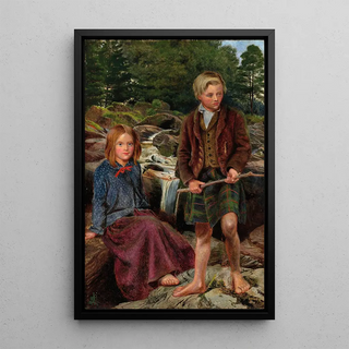 Michael Frederick Halliday - Two Highland children by a Scottish stream.webp