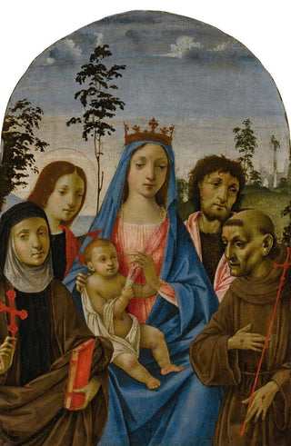Michelangelo di Pietro Membrini - Madonna and Child with Saints Clare John the Evangelist John the Baptist and Francis.webp