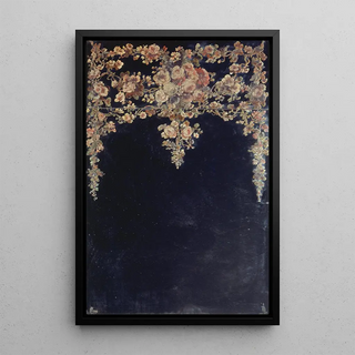 NarcisseVirgile Diaz de La Pea - Guirlandes de fleurs Peinture sur un miroir.webp