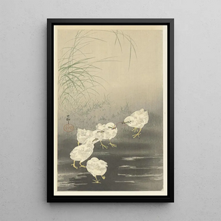 Ohara Koson - Chicks and Worm.webp