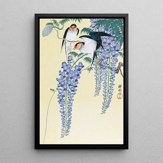 Ohara Koson - Swallows and Wisteria.webp