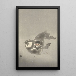 Ohara Koson - Two monkeys playing.webp