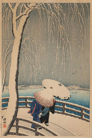Ohara Koson - Umbrellas in Snow.webp