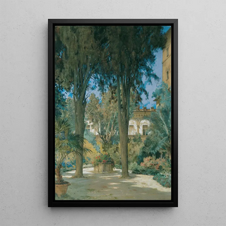 Othmar Brioschi - Vedute der Botschaft in Rom Gartenpartie mit zwei Zypressen.webp