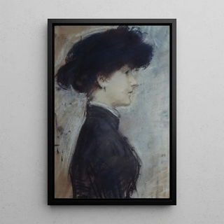 Paul Csar Helleu - Portrait de femme de profil.webp