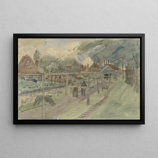 Paul Rink - Lijnbaan met twee touwslagers aan het werk.webp