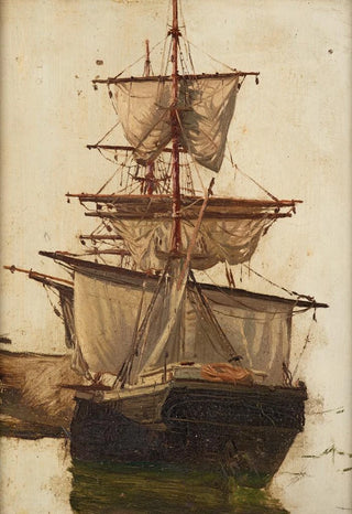 Petrus van der Velden - Sketch of a sailing ship no 1.webp