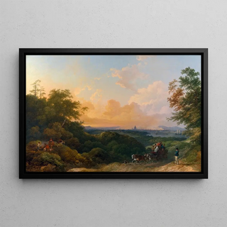 Philip James de Loutherbourg - The Evening Coach London in the Distance.webp