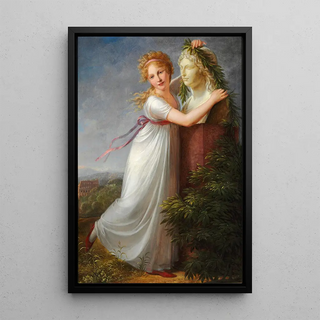 Philipp Friedrich Von Hetsch - Ida Brun garlanding her mothers bust.webp