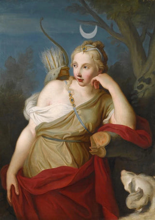Pietro Rotari - Diana Goddess Of The Hunt Leaning Against A Tree.webp