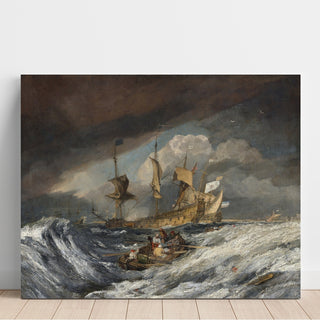Reproduction Bateaux transportant des ancres vers les navires de guerre hollandais - Joseph Mallord William Turner
