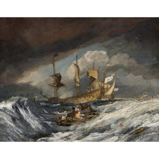Reproduction Bateaux transportant des ancres vers les navires de guerre hollandais - Joseph Mallord William Turner