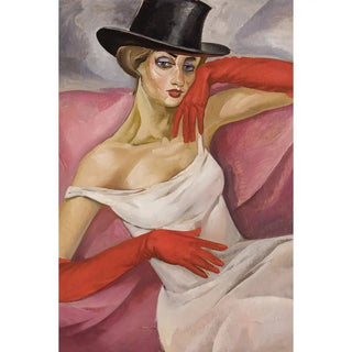 Reproduction Dame au chapeau haut de forme - Boris Grigoriev