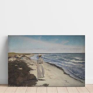 Reproduction Dame sur la plage de Karrebæksminde, Zélande - Laurits Andersen Ring
