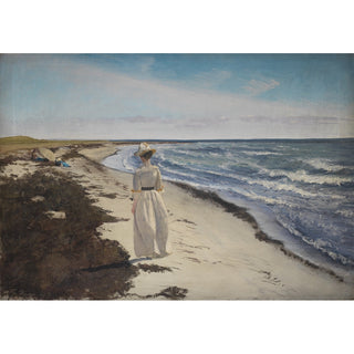 Reproduction Dame sur la plage de Karrebæksminde, Zélande - Laurits Andersen Ring