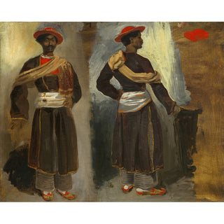 Reproduction Deux études d'un Indien debout de Calcutta - Eugène Delacroix