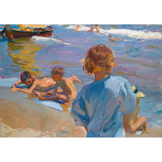 Reproduction Enfants sur la plage, Valence - Joaquín Sorolla