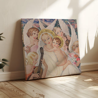 Reproduction La Madone à l'Enfant, entourée d'anges musiciens - Gerda Wegener