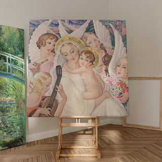 Reproduction La Madone à l'Enfant, entourée d'anges musiciens - Gerda Wegener
