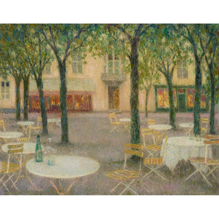 Reproduction La Place des buveurs d'eau, Aix-les-Bains - Henri Le Sidaner