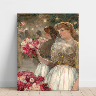 Reproduction La fille aux pivoines - Childe Hassam