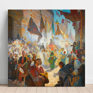 Reproduction La procession du Mahmal dans les rues du Caire - Ludwig Deutsch