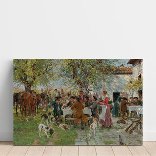 Reproduction Le déjeuner des chasseurs - Raffaello Sorbi