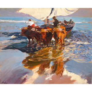 Reproduction Le retour de la pêche, plage de Valence - Joaquín Sorolla