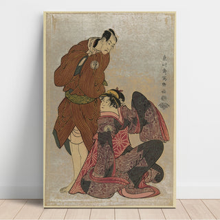 Reproduction Le troisième Bando Hikosaburo dans le rôle de Chomemon, et le quatrième Iwai Hanshiro dans le rôle de Shinanoya Ohan - Toshusai Sharaku