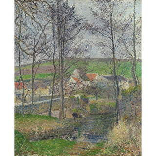 Reproduction Les rives de la Viosne à Osny par temps gris, en hiver - Camille Pissarro