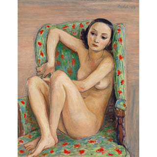 Reproduction Modèle dans un fauteuil vert - Nils Dardel