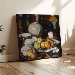 Reproduction Nature morte ; Pommes et pot - Samuel John Peploe