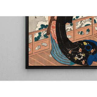Reproduction Neige; beauté sur une véranda milieu du XIXe siècle - Utagawa Kuniyoshi