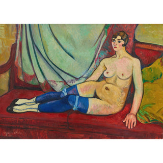 Reproduction Nu aux bas bleus - Suzanne Valadon