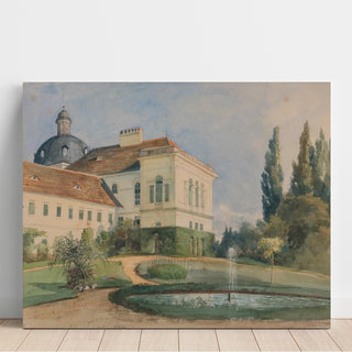 Reproduction Parc du château avec fontaine - Marie Egner