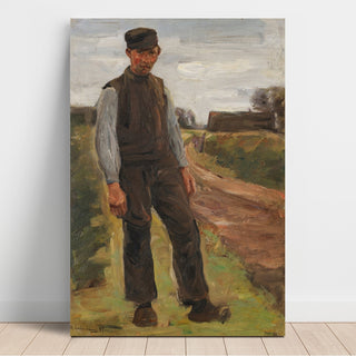 Reproduction Paysans debout sur un chemin - Max Liebermann
