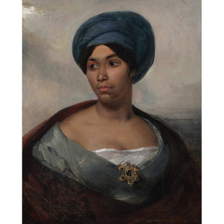 Reproduction Portrait d'une femme au turban bleu - Eugène Delacroix
