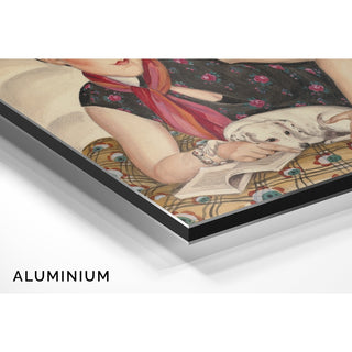 Reproduction Portrait d'une femme lisant avec un chien - Gerda Wegener