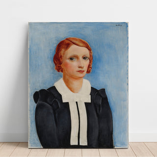 Reproduction Portrait de Femme sur Fond Bleu - Moïse Kisling