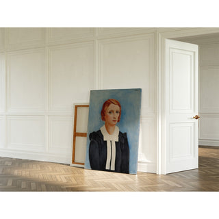 Reproduction Portrait de Femme sur Fond Bleu - Moïse Kisling
