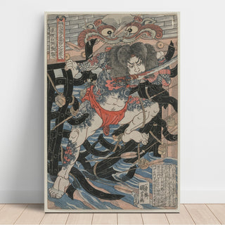 Reproduction Rori Hakuchō Chōjun de la série Les 108 héros du roman Shui Hu Zhuan - Utagawa Kuniyoshi