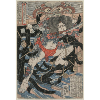 Reproduction Rori Hakuchō Chōjun de la série Les 108 héros du roman Shui Hu Zhuan - Utagawa Kuniyoshi
