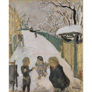 Reproduction Rue enneigée avec des enfants jouant - Pierre Bonnard
