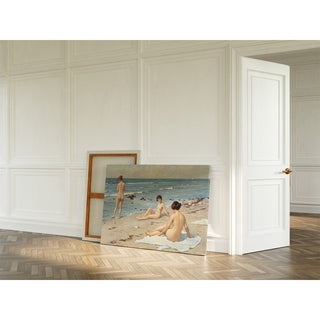 Reproduction Scène de plage avec femmes se baignant - Paul Fischer