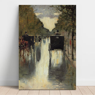 Reproduction Scène de rue à Berlin avec des taxis tirés par des chevaux - Lesser Ury
