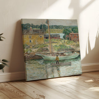 Reproduction Sloop à huîtres, Cos Cob - Childe Hassam
